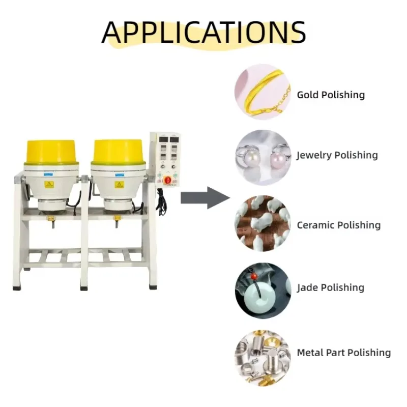 Adjustable Speed Double Barrel 18L Centrifugal Disc Finishing Machine For Gold & Platinum Jewelry