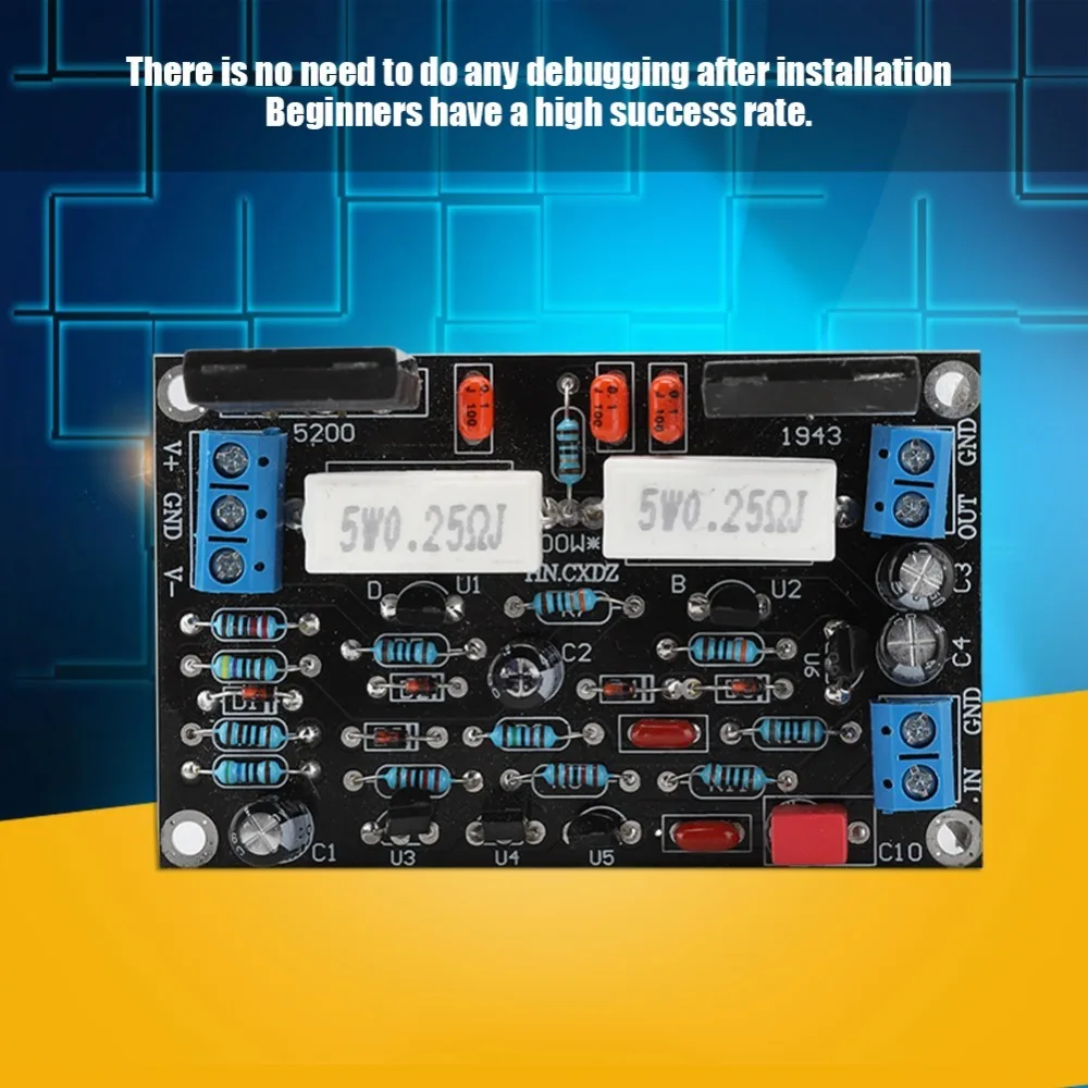 Reliable 2SC5200+2SA1943 Power Amplifier Board Low Noise 100W Amp Board Speaker Circuit Protection Board DIY Assembly view 3