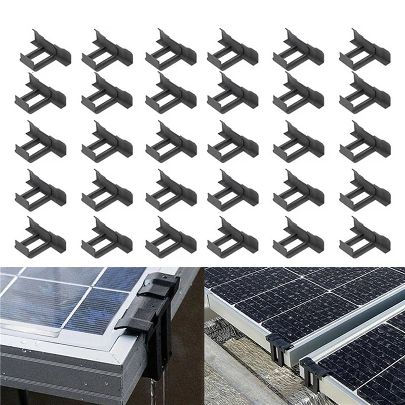 AS59 -90Pc Solar Panel Frames Water Drained Clip Thickness 35Mm PV Panels Auto Remove Stagnant Water Dust Outdoor Tool