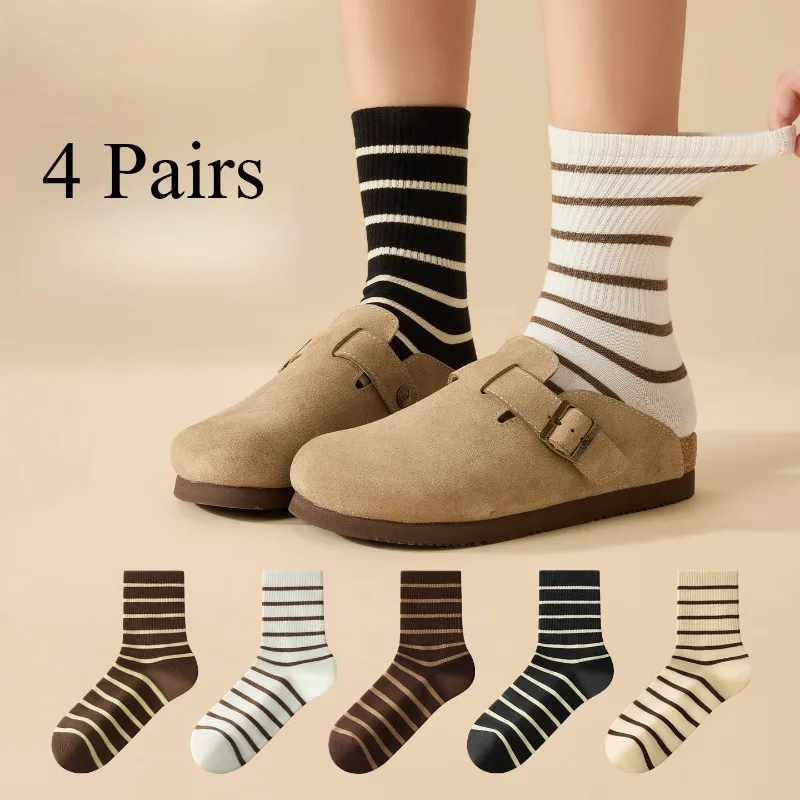 

Harajuku ретро полосатые носки высокого качества хлопковые вязаные женские носки корейский стиль длинные носки школьницы скейтборд спортивные носки