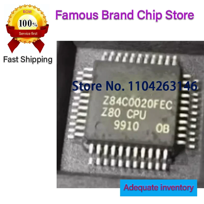 1 pçs/lote 100% novo e original Z84C0020FEC Z80 Z84C0020 QFP44 Z32L256U Z84C0008FEC Z84C0010AEG Z84C0010FEC Z84C4306AEG