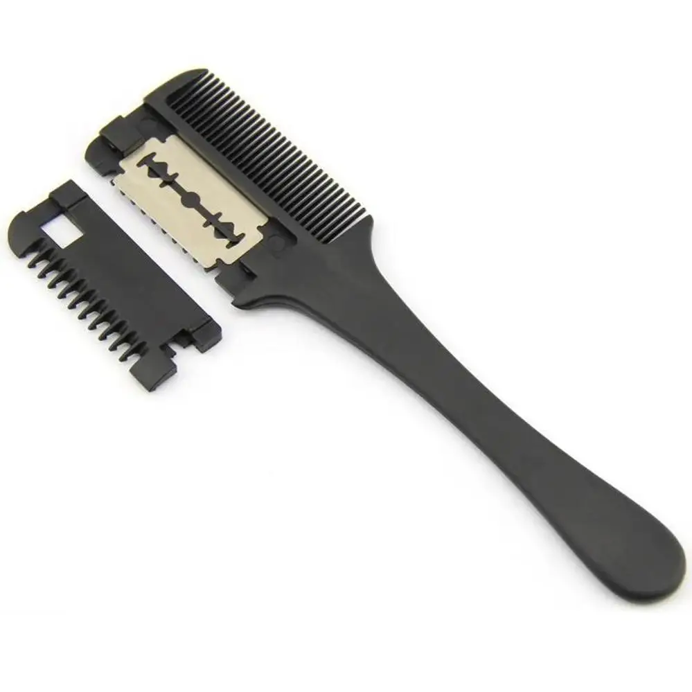 1 Pcs Trimmer Black Handle New Hair Razor Cutting Thinning Comb With Blades DIY Hair Care Hair Brush Professional