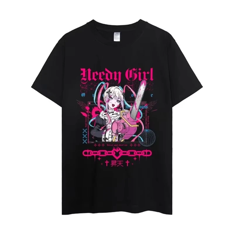 2025 Hot Sale NEEDY GIRL OVERDOSE T-Shirt Men's Couple Combination Clothes Short Sleeve Collar Fashion Men's Cotton