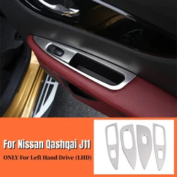 For Nissan Qashqai J11 2014-2019 2020 stainless steel Interior Stickers Window Lift Switch Button Panel Cover Trim Accessories