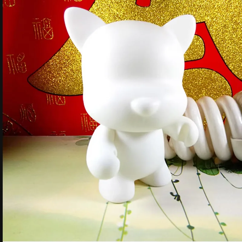 5pcs Good Munny Blank Kidrobot Collectible Vinyl Toy Figurine 1/16 Blank Funny Dog Or Cat Use Edu Teaching Watercolor Draeing