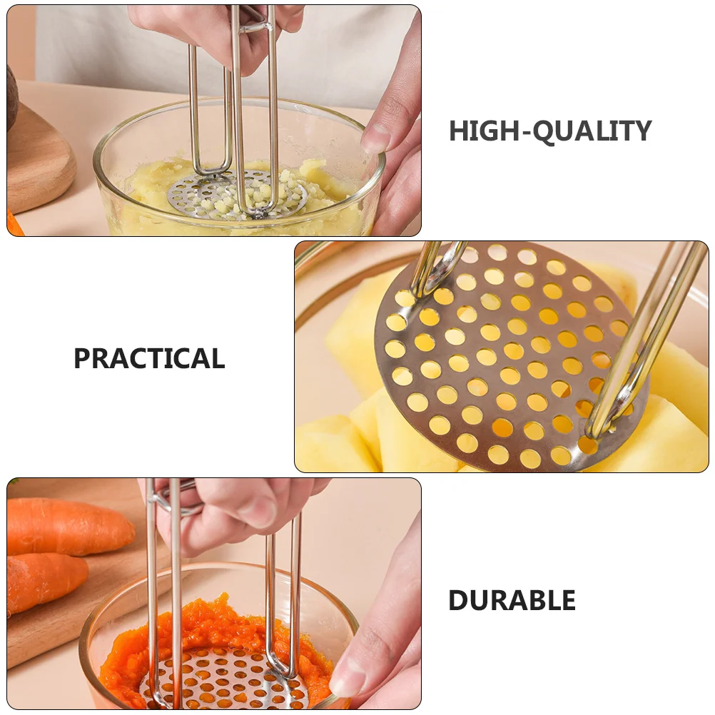 

1Pcs Manual Potato Presser Stainless Steel Potato Masher for Home Restaurant Kitchen Vegetable Food Crusher Pumpkin Ricer