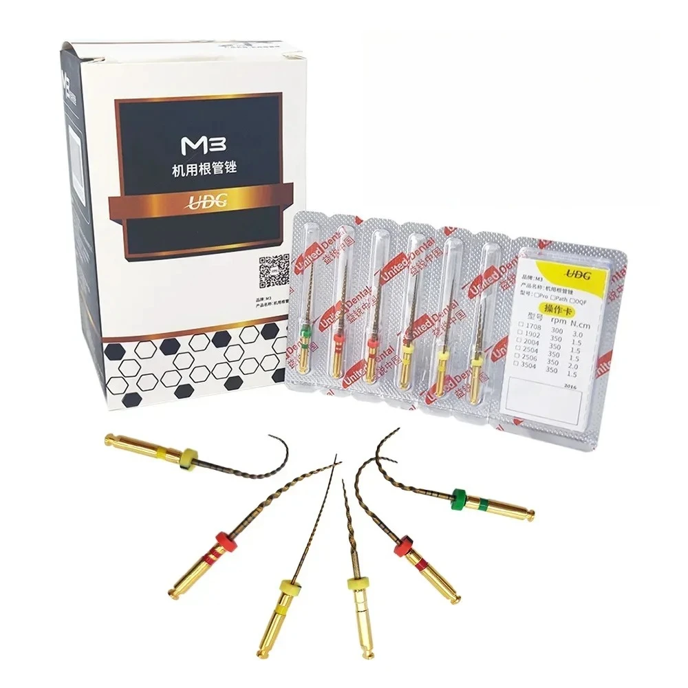 

2x6pcs/pack M3 Dental Endodontic Rotary Files 19mm/21mm/25mm Nickel Titanium Heat Activation Root Canal File Dental Materials