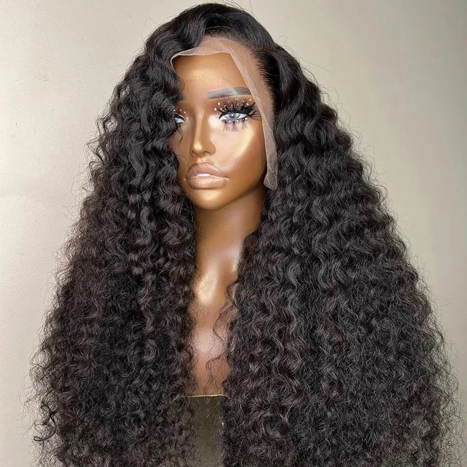 

Deep Wave 13x6 HD Transparent Lace Front Human Hair Wigs Curly 13x4 Lace Frontal Wigs For Black Women Wet And Wavy 180 Density