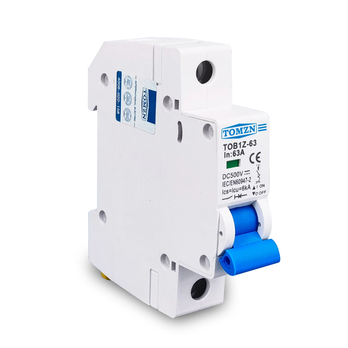 TOMZN 1P 2P DC MCB 6KA 500V Mini Circuit Breaker 3A 6A 10A 16A 20A 25A 32A 40A 50A 63A Y Connection