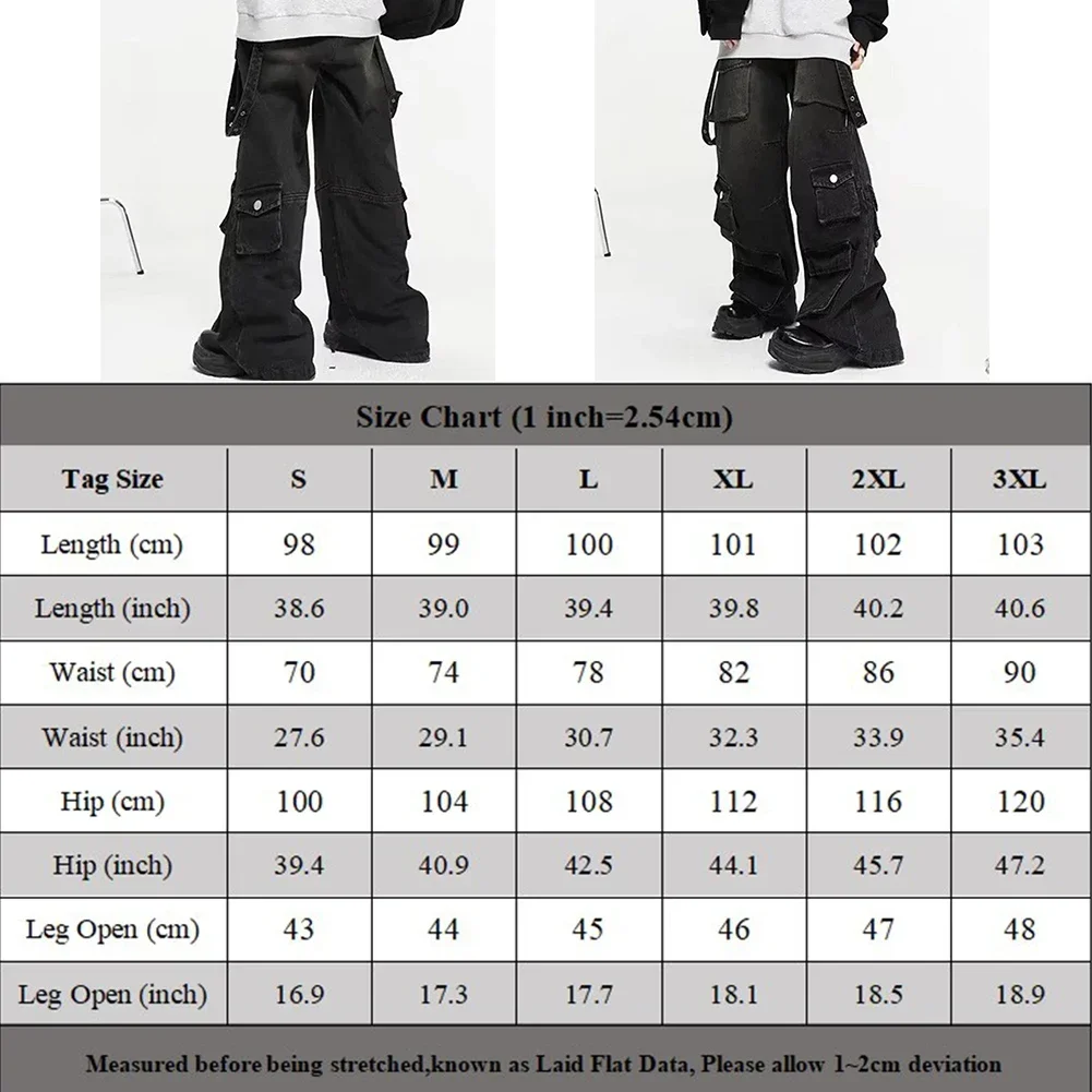 Autumn Spring Trousers Men Pants Holiday Baggy Cargo Jeans Casual Fashion Loose Pants Men Multiple Solid Color