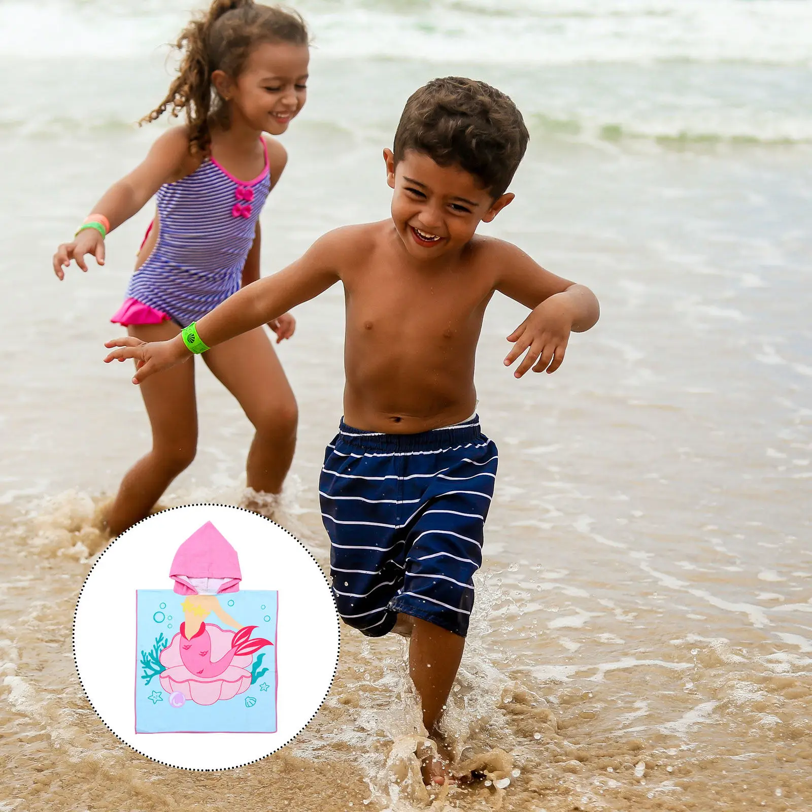 

Детский махровый халат-полотенце с мультяшным рисунком, из микрофибры, супервпитывающий, дышащий, мягкий, для новорожденных