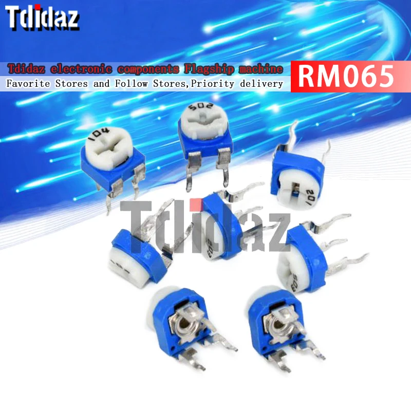 20pcs RM065 RM-065 100 200 500 1K 2K 5K 10K 20K 50K 100K 200K 500K 1M ohm Trimpot Trimmer Potentiometer variable resistor