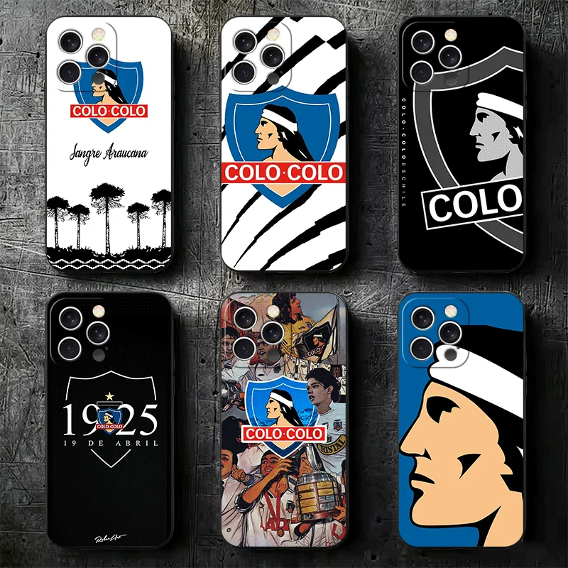 Funda Protectora para Teléfono Social Y Deportivo Colo Club, Compatible con iPhone 16, 16E, 17 Air, 15 Pro Max, 14 Plus, 13 Mini, 11, 12, 7, Color Negro