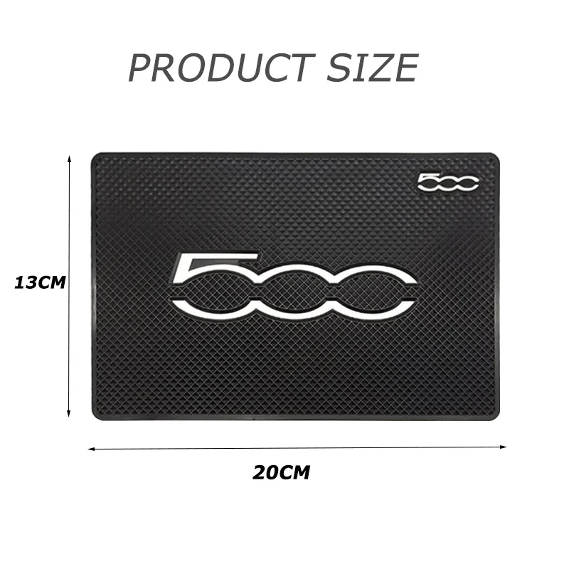 For Fiat 500 500L 500X 500c 500e Abarth Grande Panda Car Dashboard Sticky Anti-Slip Mat Pads Phone Key Non-Slip Sticky Pad