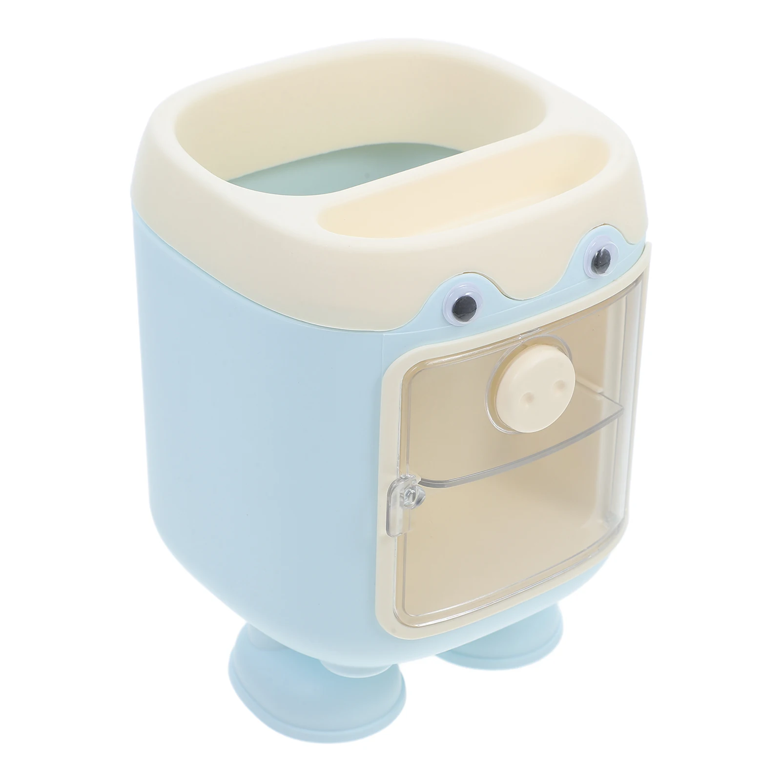 

Pen Holder Stationery Box Desktop Decor Compact Cute Aesthetic Kawaii Cartoon Multifunction Grid Design Easy Clean Plastic