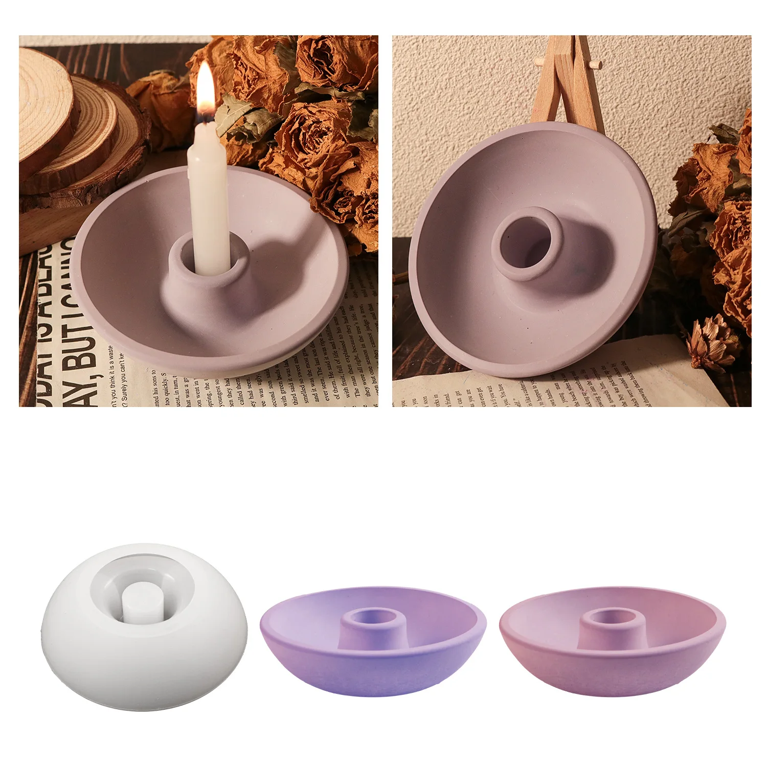 

Round Tapered Candle Holder Silicone Mold for Concrete and Cement DIY Handmade Making Molds Home Decoration 1pc