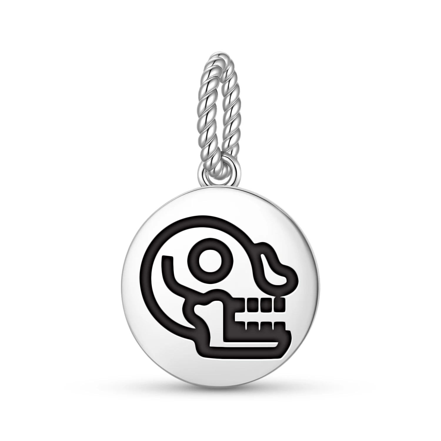 Aztec Miquiztli 925 Sterling Silver Charm Bead DIY Pendant Charm Fits Original Bracelet Jewelry Gift