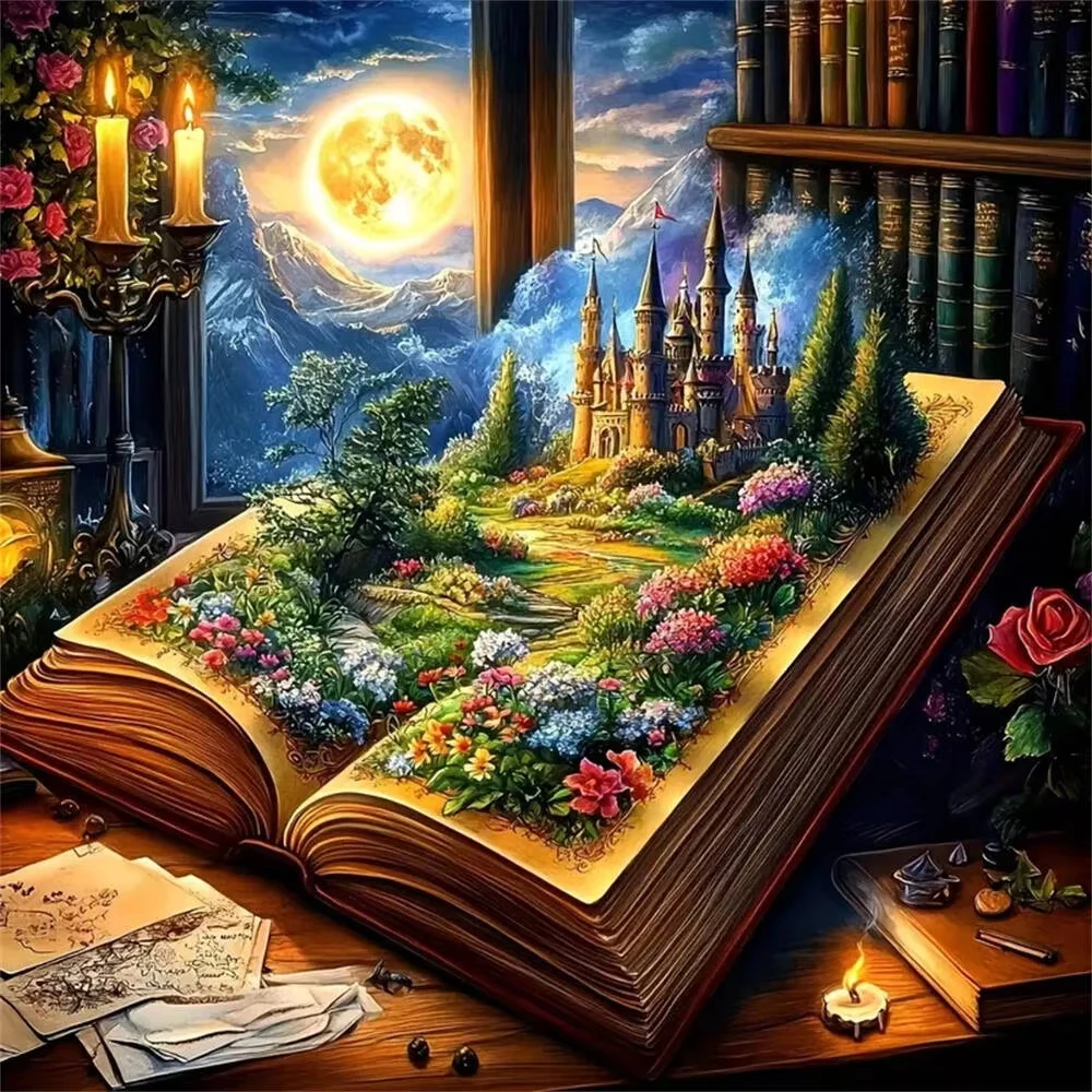 5D DIY الماس الفن اللوحة فسيفساء كتاب المشهد التطريز القلعة صورة الراين عبر غرزة القمر جديد وصول جدار الفن #1