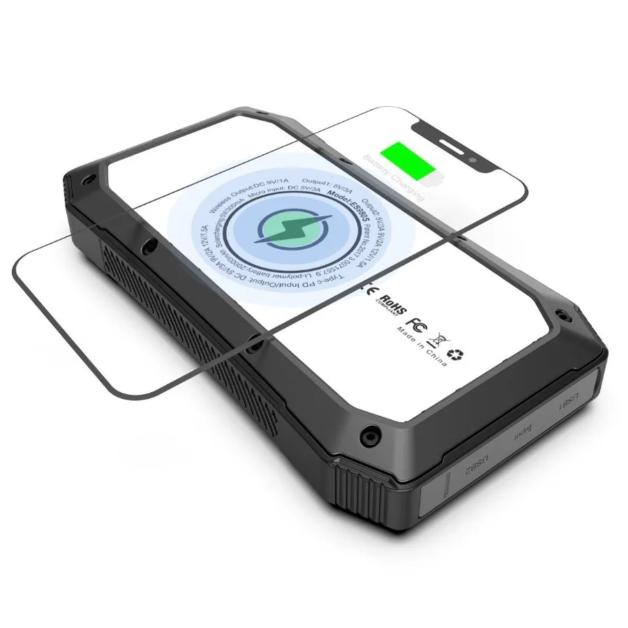 

Sun Chaser Mini Solar Powered Wireless Phone Charger 10; 000 mAh With LED Flood Light