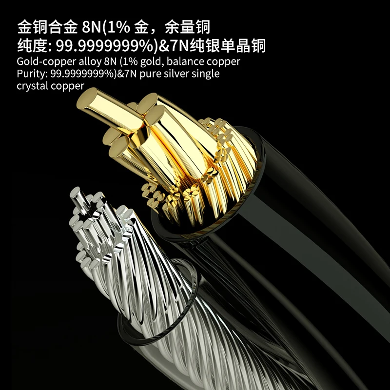 Hakugei Turtle 3-in-1 Switchable Plug pin DIY 8N OCC Pure Silver Gold Copper Alloy Upgrade Earphone Headset Line Cable DIY Hifi