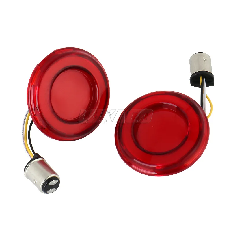 Motorcycle Red 1157 Front Rear LED Turn Signal Bullet Conversion Light For Harley Sportster XL883 1200 X48 72 Dyna 2002-2021