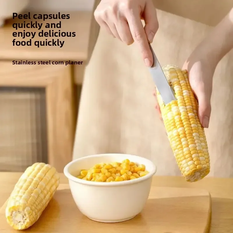 

1pc New Stainless Steel Kitchen Corn Peeler Manual Home Use Corn Fast Husk Remover Tool Easy To Clean Durable Fruit Knife/Gadget