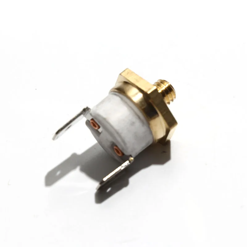 10PCS KSD301/KSD302 Hexagonal Copper Head Automatic Reset Bent Foot Ceramic Normally Open Temperature Control Switch 40-300℃
