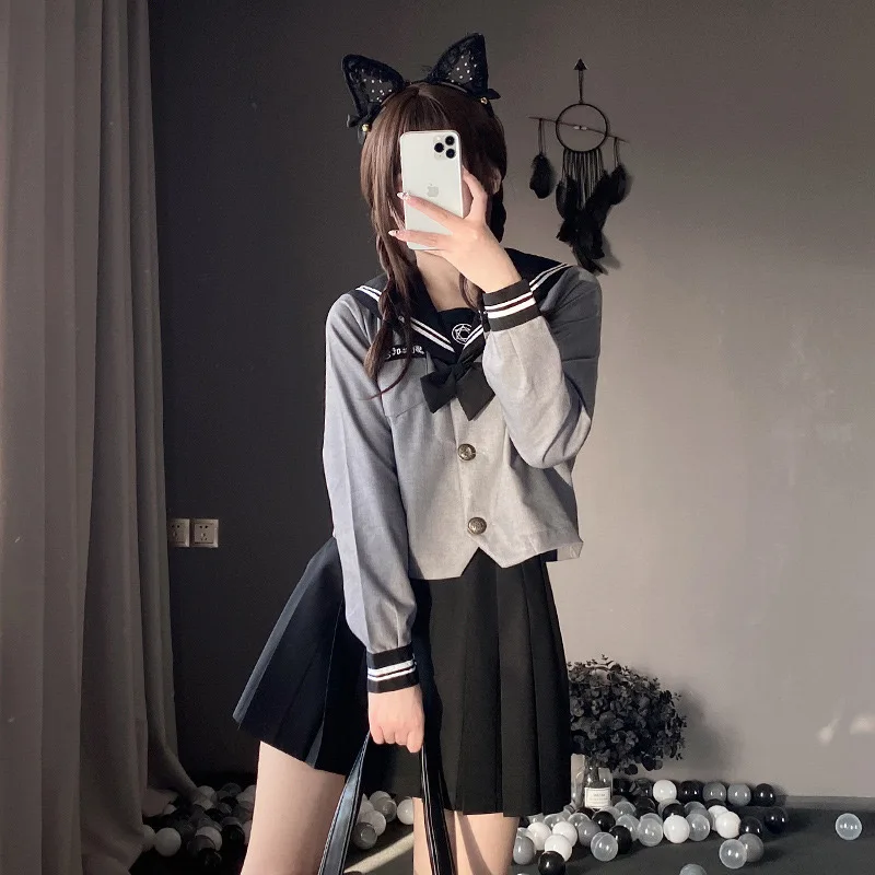 Jk Uniform Skirt Women Dark Magic Make Sailor Suit Japanese Department Soft Sister School Uniform Class Dress Preppy Suit