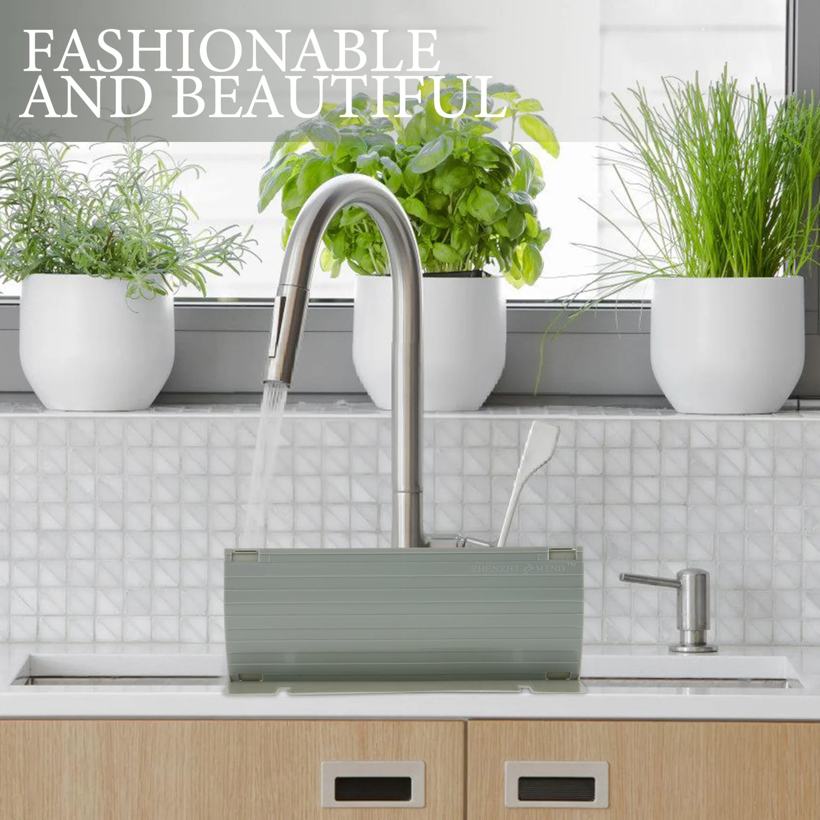 

Stretchable Adjustable Sink Splash Guard Blue Baffle Boards Wear Resistant Smooth Edges Kitchen Supply Non Mark Adhesive Easy