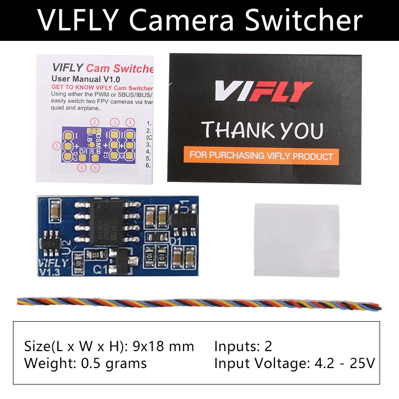 VIFLY Cam Switcher FPV Smart Video Switcher Support SBUS IBUS PWM For RC FPV Fixed Wing Drone Quadcopter DIY Parts