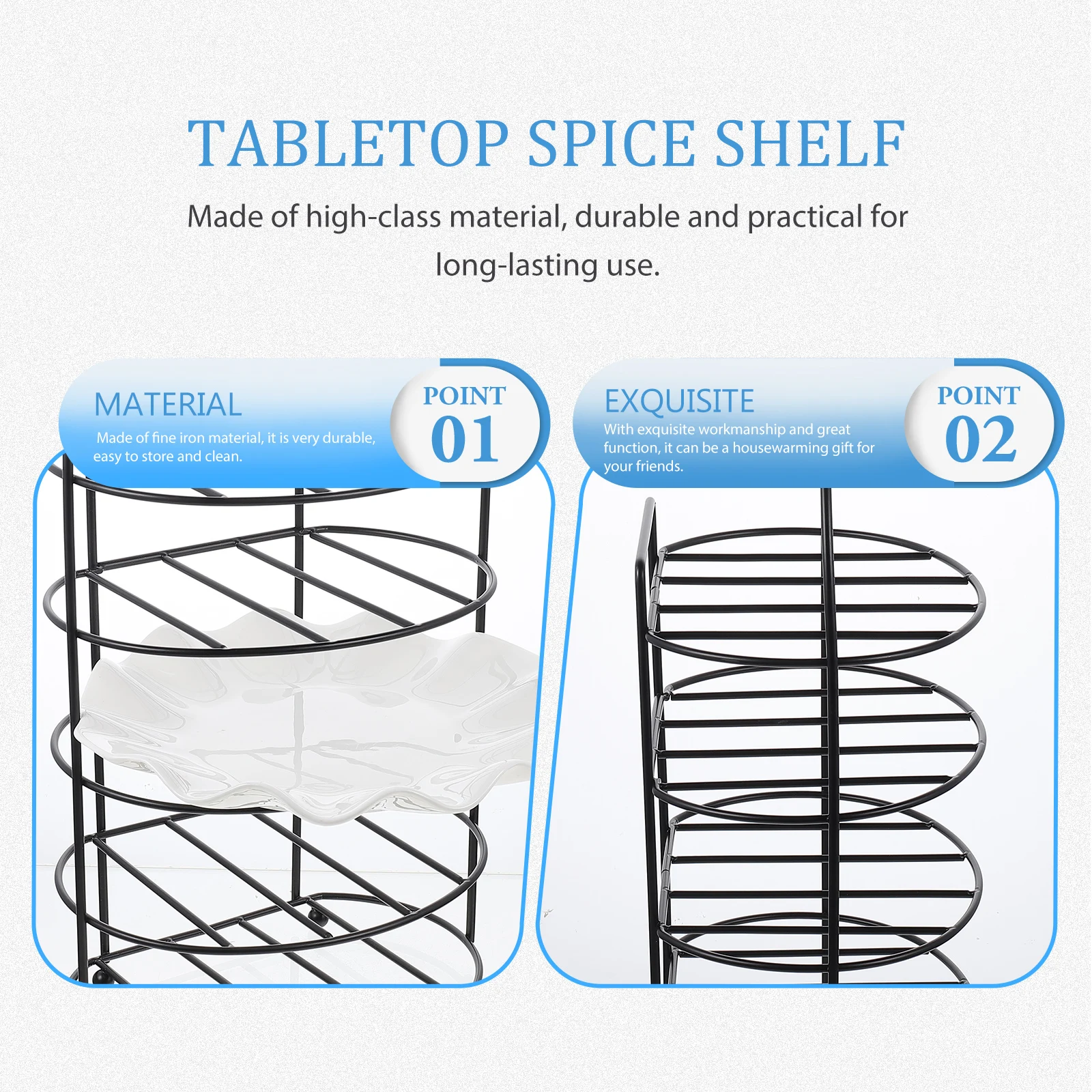 

Iron-Art Serving Multi-Layer Spice Shelf Kitchen Storage Organizer Tiered Food Plate Rack Household Cabinet Holder