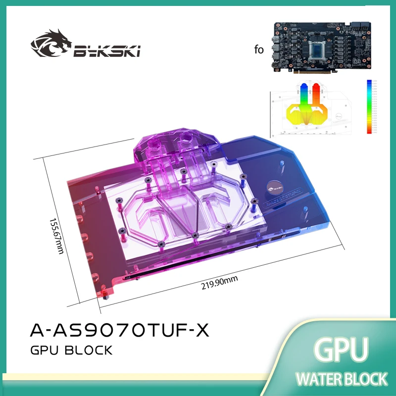 

Bykski GPU Block for ASUS Radeon RX 9070 XT TUF O16G GAMING / PRIME Video Card Water Cooling / Copper Radiator A-AS9070TUF-X