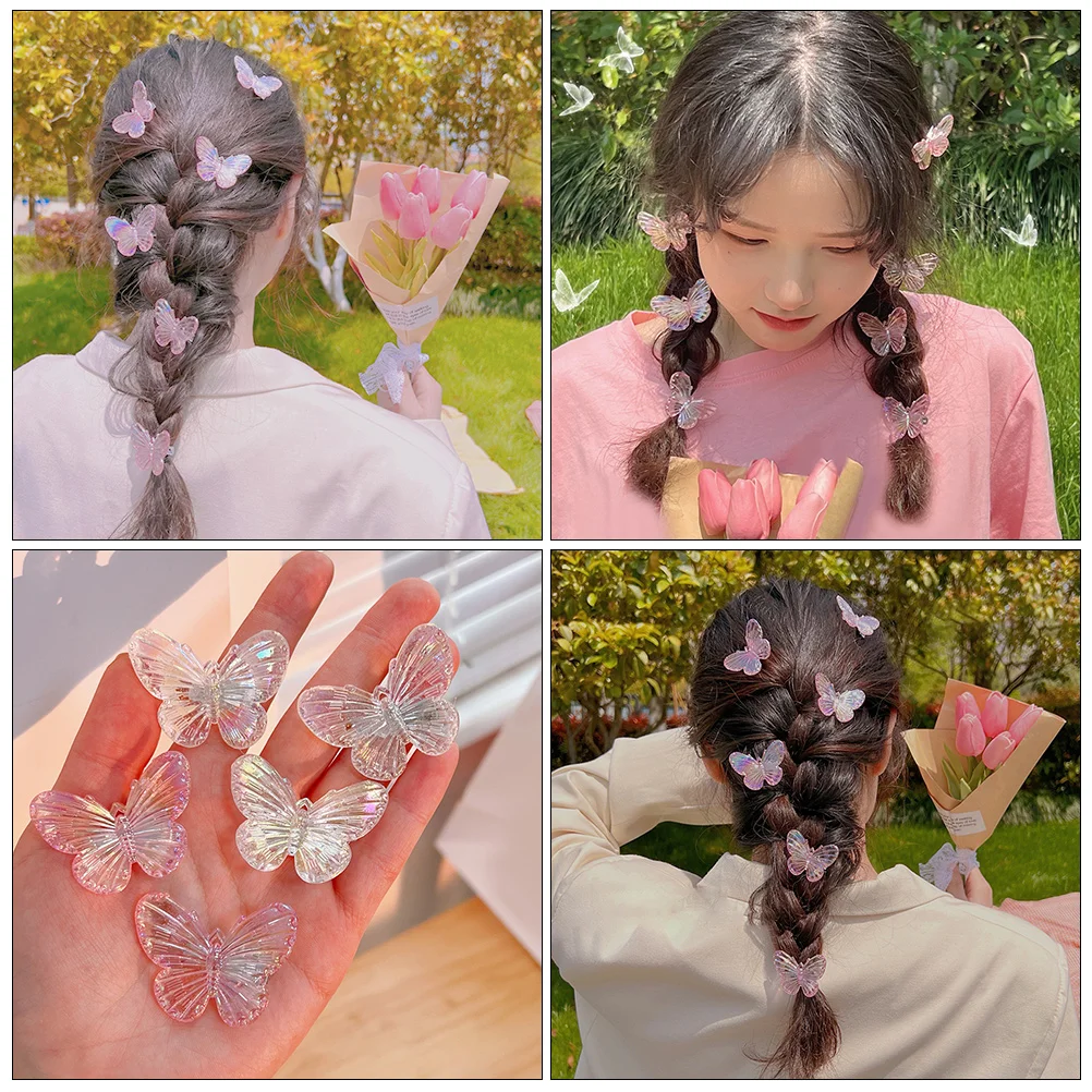 

10 Pcs Hair Clip Vivid Plastic Accessories Kids Butterflies Hair Accessories Women Cute Barrette Hairstyle Decorations