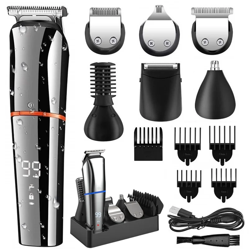 11in1 Multi Electric Hair Clipper Grooming Kit Haircut Digital Display Hair Trimmer for Men Eyebrow Facial Beard Nose Hair Trim