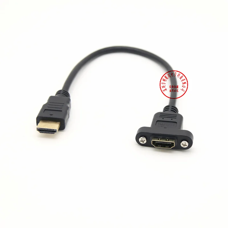 HDMI-compatible 2.0v 4K*2K Angle 90 Degree Male To Female Extension Cable Panel Mount With Screw Hole For PSP HDTV