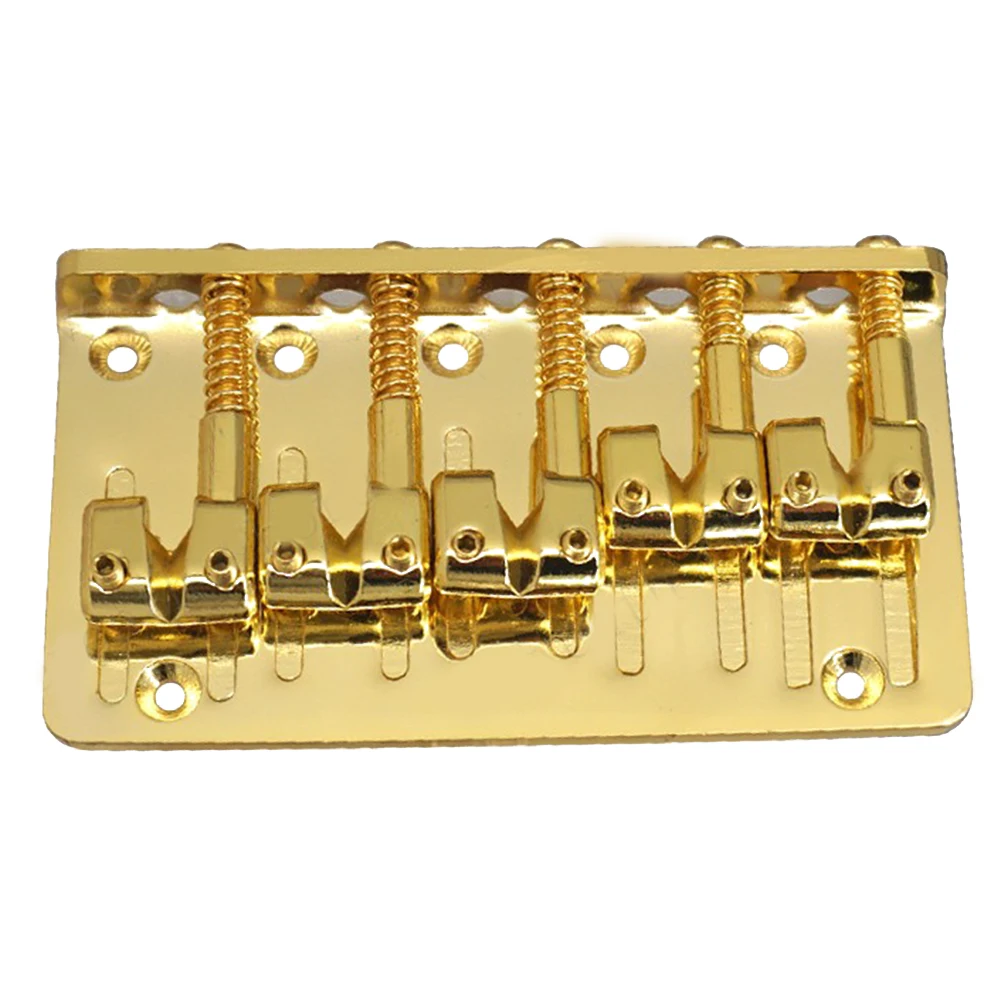 Hardtail Bass for bridge with 5 String Zinc Alloy Saddles for Electric Bass Guitar Replacement Designed to Enhance Harmonic