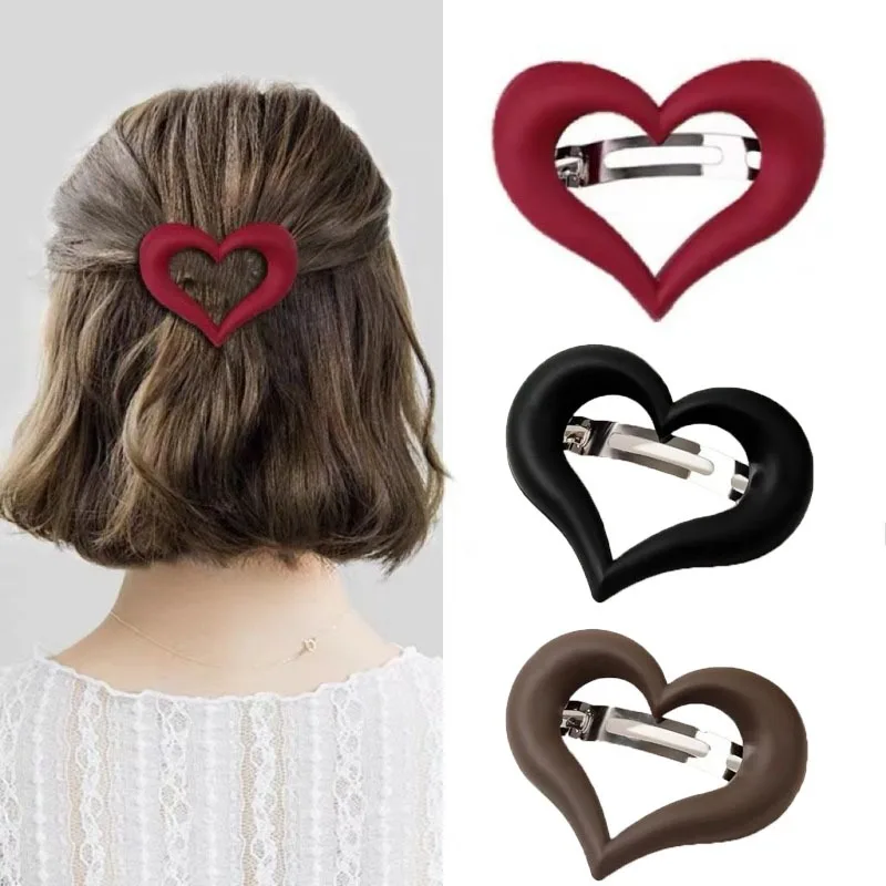 Hot Lovely Colorful Heart Cute Hairpin Back Head Hairpin for Woman Girl Birthday Party Headwear Accessories Gift Wholesale