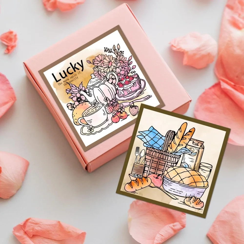 4Pcs Food and Jars Clear Stamps for DIY Scrapbooking Afternoon Tea Mini Silicone Clear Stamp Seals 55x55mm Transparent Stamps view 5