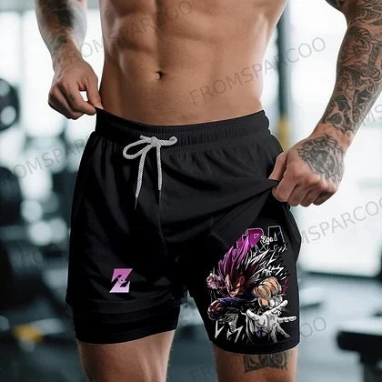

Dragon Ball Anime Printed Men's Summer Sports Shorts Y2K Street Style Fitness Sports Pants Breathable and Casual
