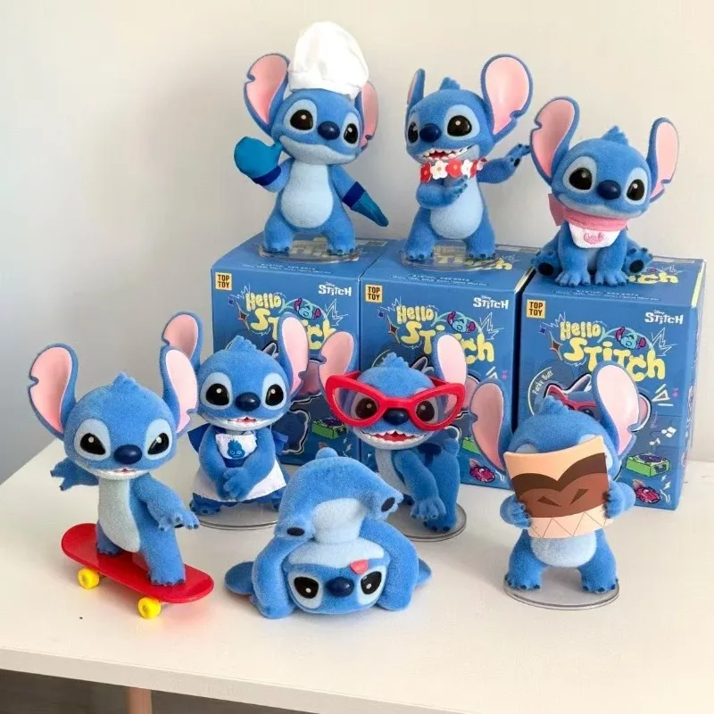 

Miniso New Kawaii Stitch слепая коробка флокированная фигурка милая кукла модные подарки игрушки игрушки для девочек подарки на день рождения рождественские подарки