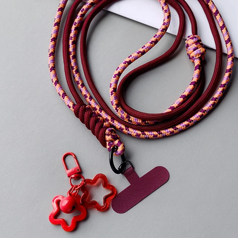 

Плетеный ремешок для телефона, длинный плечевой ремень через плечо, регулируемый спортивный ремешок для альпинизма на открытом воздухе, ремешок для телефона с защитой от потери шеи