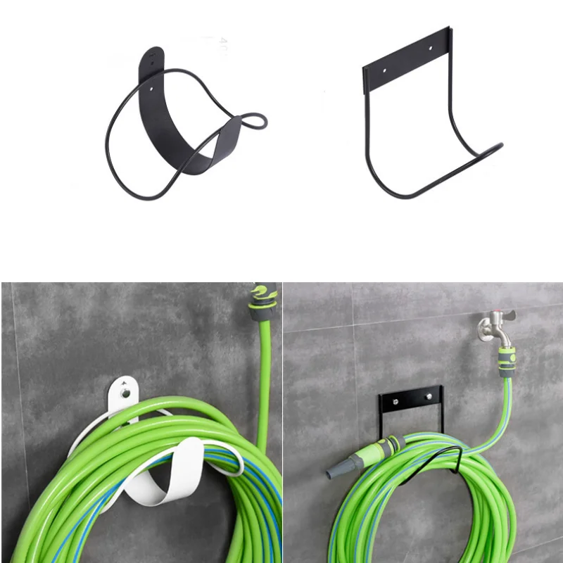 

Stainless Steel Garden Hose Holder Wall Mounted Heavy Duty Water Hose Hanger Pipe Organizer Storage Hooks for Garden Supplies