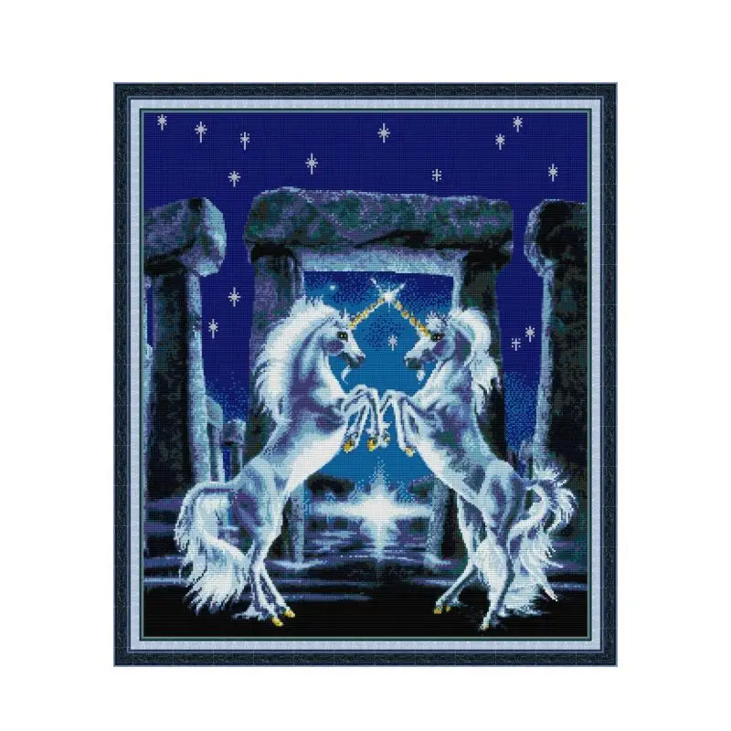 

Unicorn-4 cross stitch kit bird winter snow 14ct 11ct count printed embroidery DIY handmade needlework craft