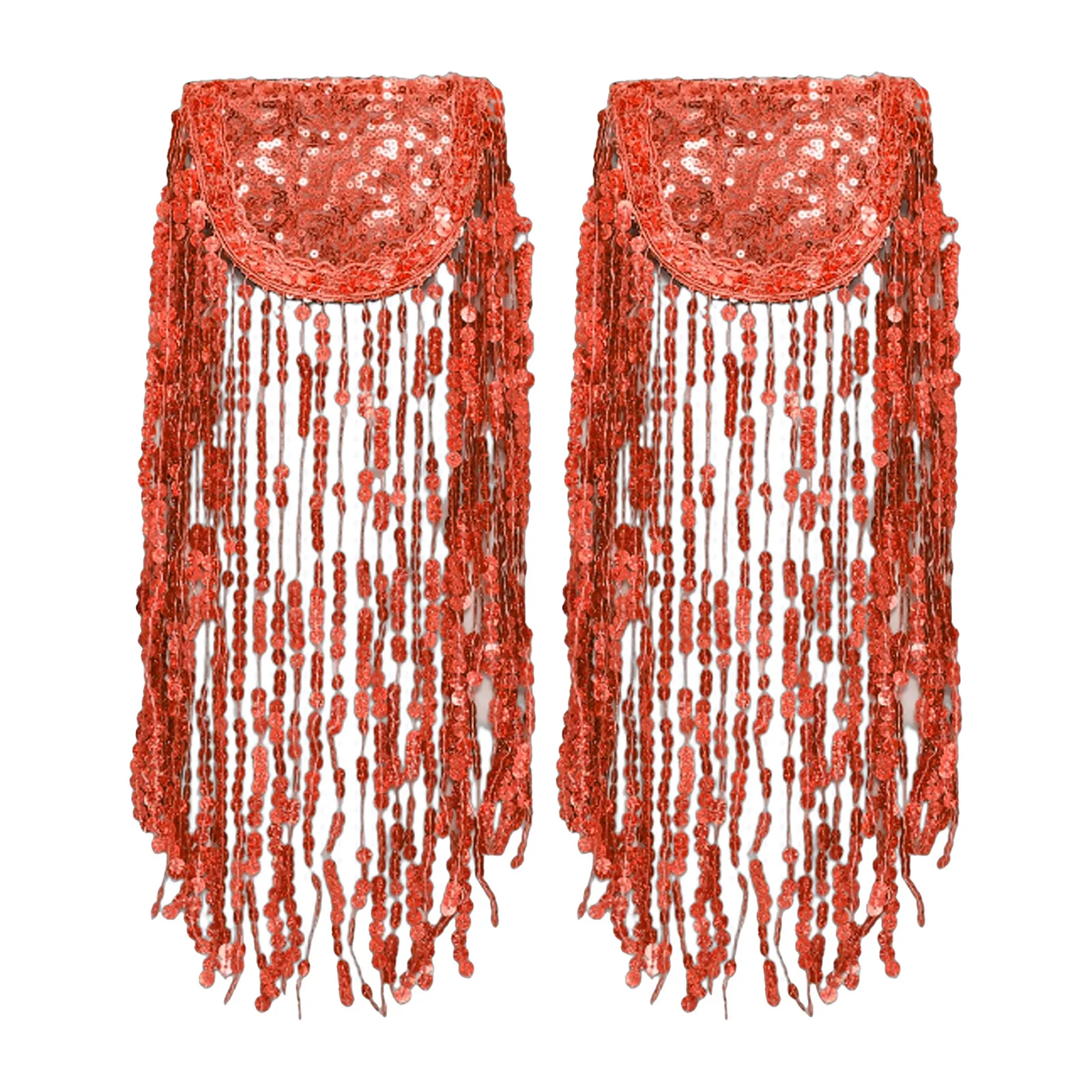 Women Men Shiny Tassel Sequins Epaulet Shoulder Badge for Clothes Punk Coat Suit DIY Tassel Shoulder Clips Appliques 1 Pair