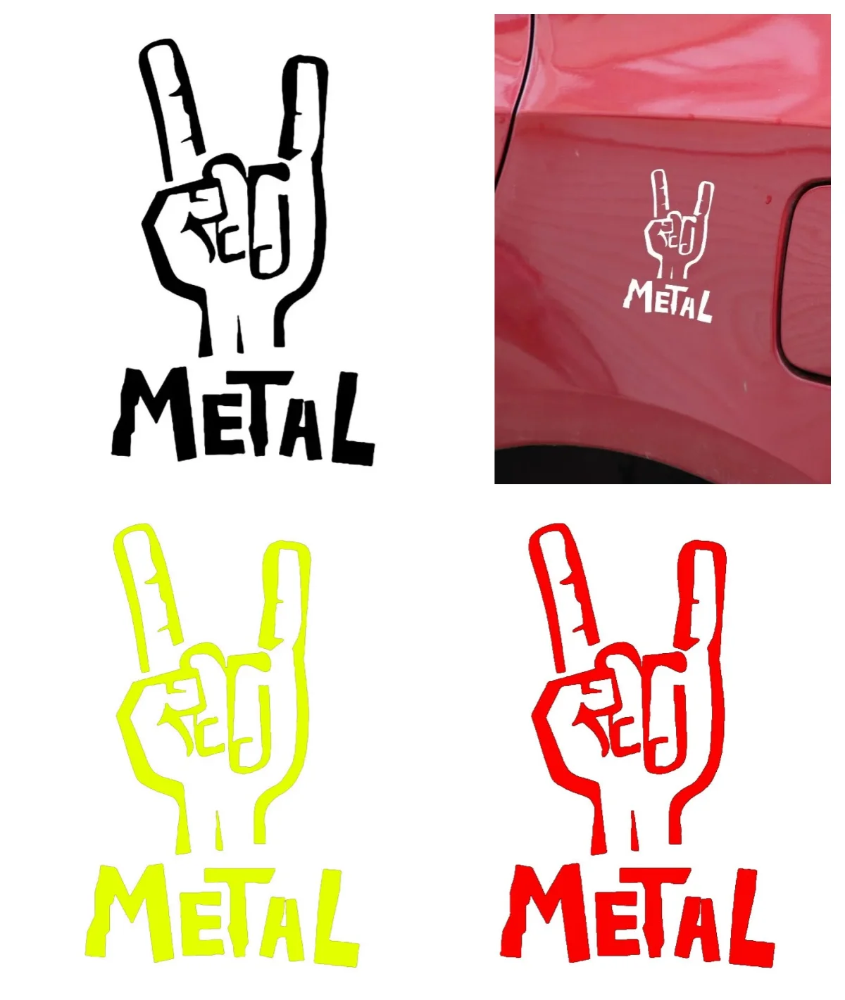 

Elevate your ride experience with Heavy Metal Electric Bass Rock Car PVC Stickers