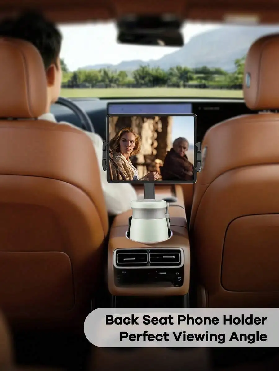 

Car Backseat Phone And Tablet Holder 4.7-9.4 Inch, Adjustable Height Angle, 360° Swivel, Non-Slip Grip, Quick Snap Install