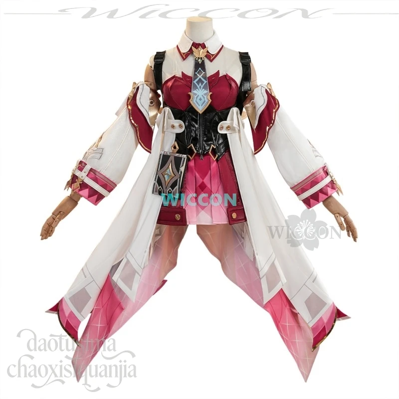 Anime Game Genshin Impact Cosplay Linnea Costume Chinese Styles Fanfu Dress Pink Kawaii Wigs Sweet Lolita Y2K Halloween Party - view 3