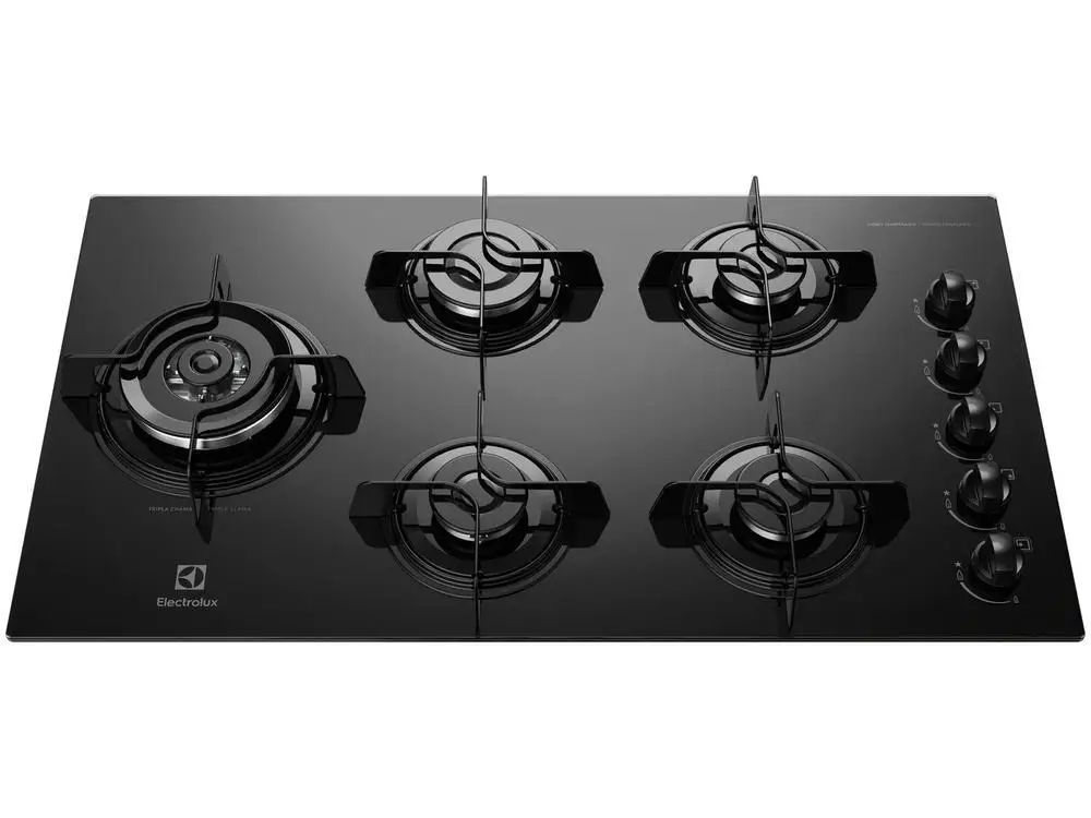 Cooktop 5 Bocas Electrolux Black Gas-Bivolt