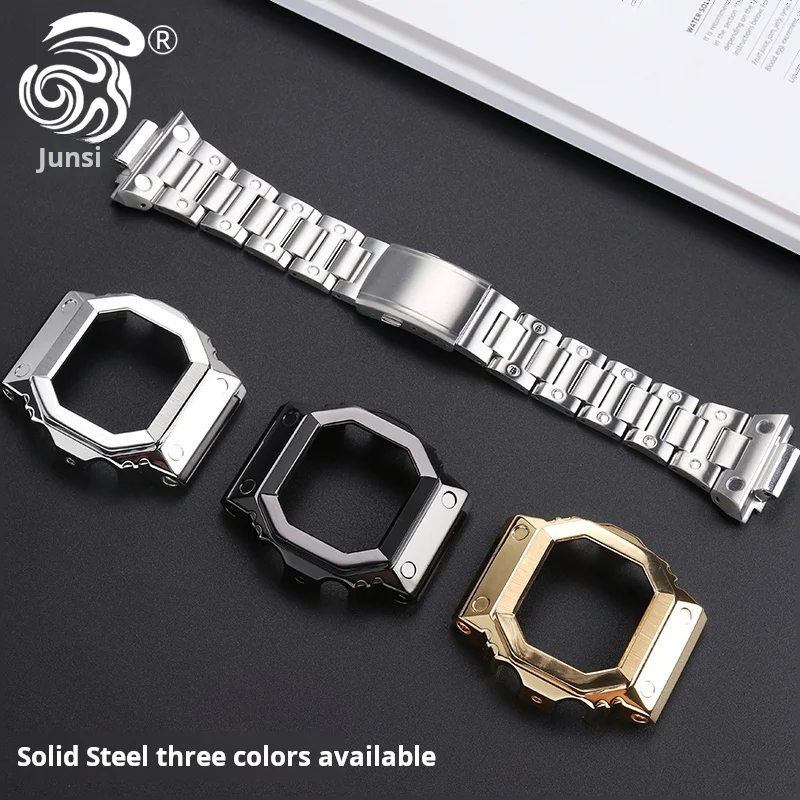 Solid metal watch strap bezel For Casio GShock large block GX-56BB GXW-56 Stainless steel case watchband Giant G Men accessories