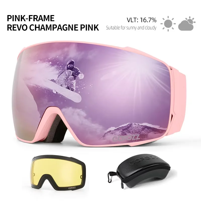 copozz-adult-ski-goggles-magnetic-attraction-anti-fog-uv-protection-professional-men-women-sport-snowboard-skiing-glasses﻿